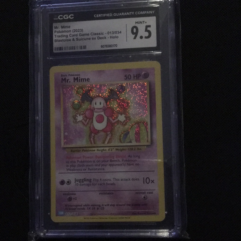 CGC Graded Mr. Mime Pokémon Card - Holo (Mint 9.5)
